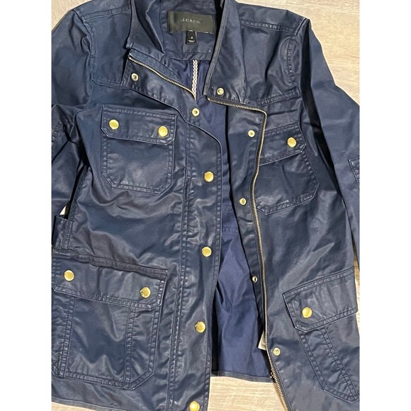 J.crew Military Style Blue Navy Button Jacket Preppy Pockets size S - Picture 3 of 6